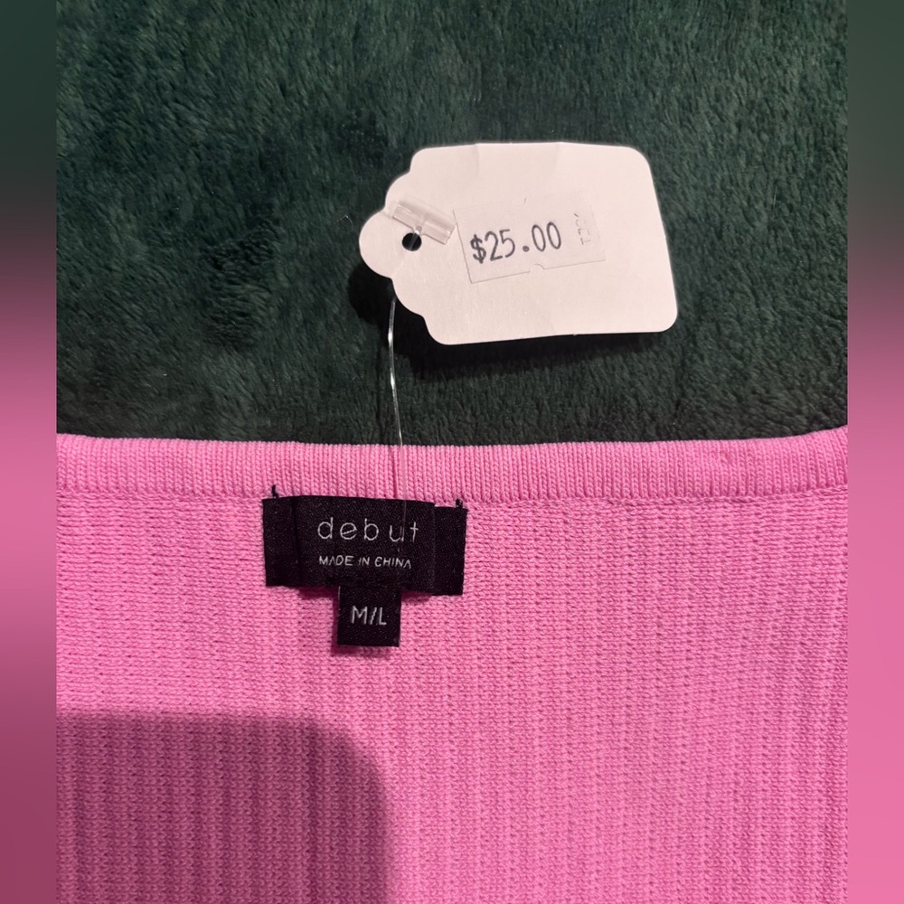 Debut Pink Ribbed Blouse - Picture 3 of 3